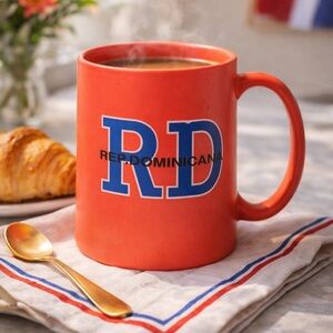 DOMINICAN REPUBLIC Red Blue Dining Mug Bold Republica Domenica RD Design CUP